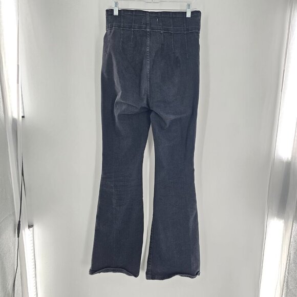 We The Free Jeans Women's 30 High Rise Flared Leg Black Stretch Denim Bellbottom - Picture 12 of 13